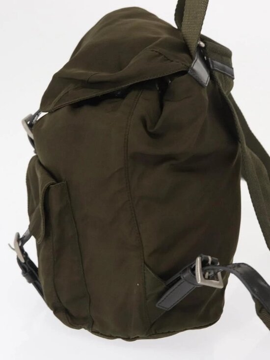 PRADA Backpack Nylon Khaki Silver main image 9